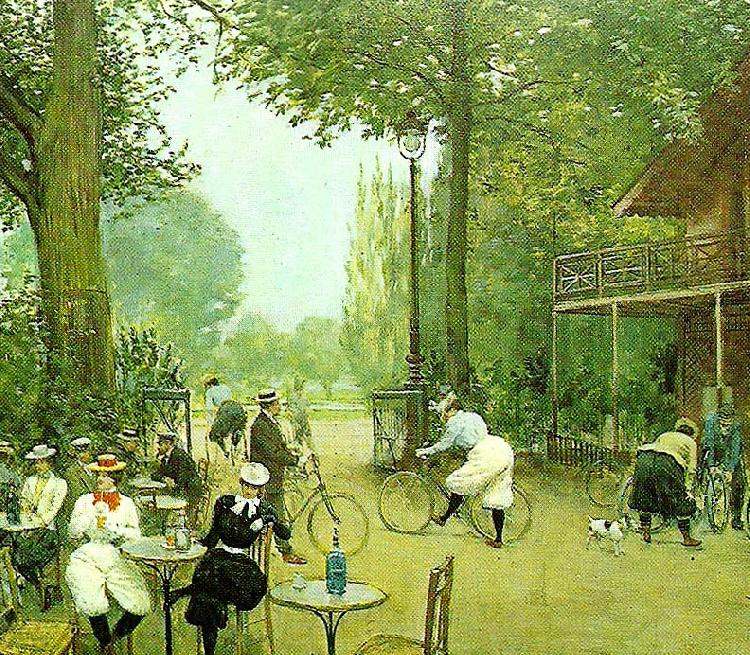 Jean Beraud the cycle hut in the bois de boulogne, c. Germany oil painting art